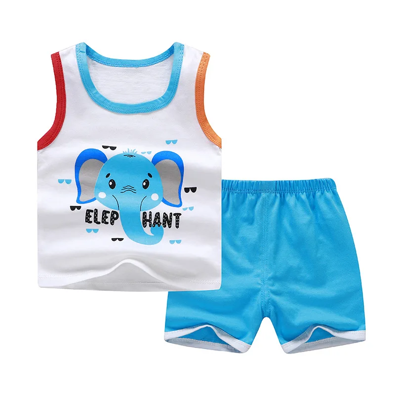Летний комплект одежды для новорожденных мальчиков и девочек жилет + шорты