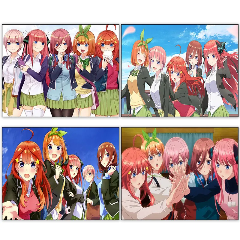 

Cute Girl LOVE Manga The Quintessential Quintuplets Anime Posters Figure Canvas Painting Living Room Home Decor Wall Art Picture
