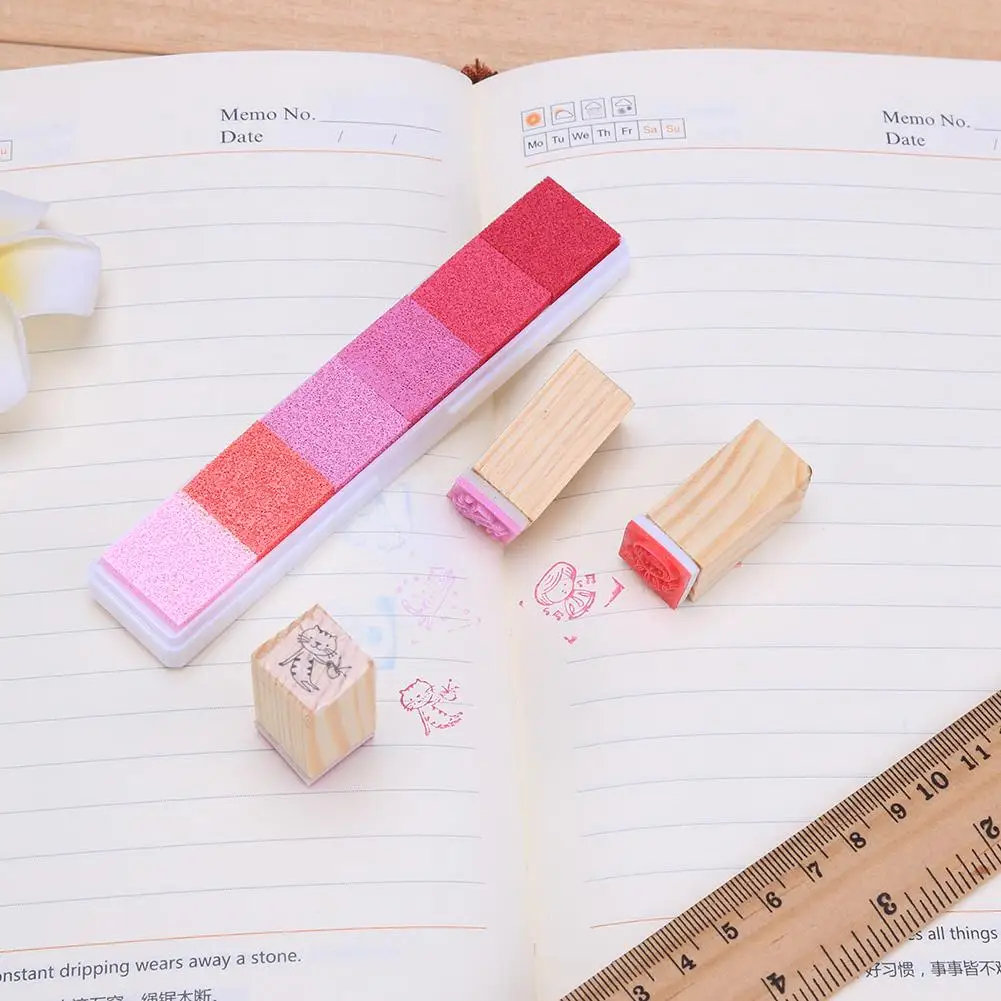 6 цветов Inkpad ручная работа сделай сам ремесло цветной штамп отпечаток пальца