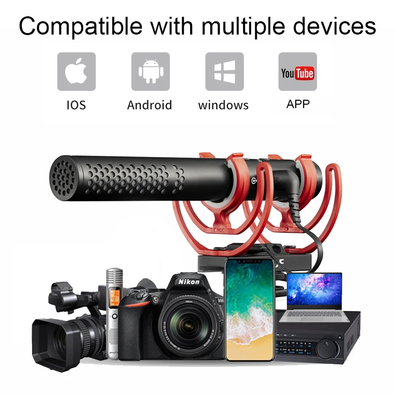 Микрофон Rode VideoMic NTG для записи интервью 3 5 мм смартфонов Canon Nikon Sony DSLR iPhone IOS