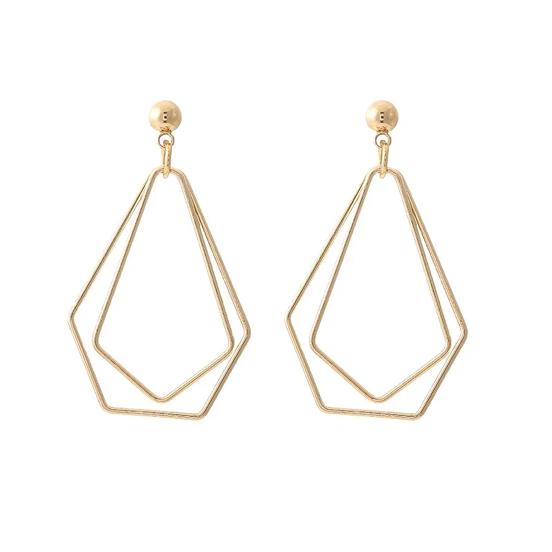 

Gold Metal Irregular Drop Earrings For Women 2020 Geometric Statement Clip On Earrings No Pierced Fashion Wedding Jewelry