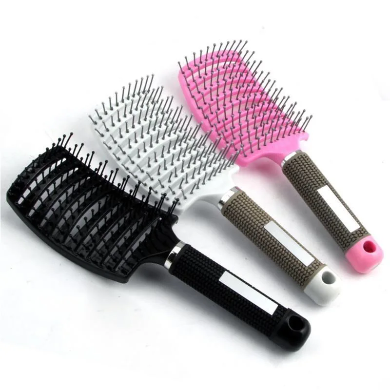 

Salon Professional Bristle & Nylon Hairbrush Scalp Massage Comb Wet Hair Brush