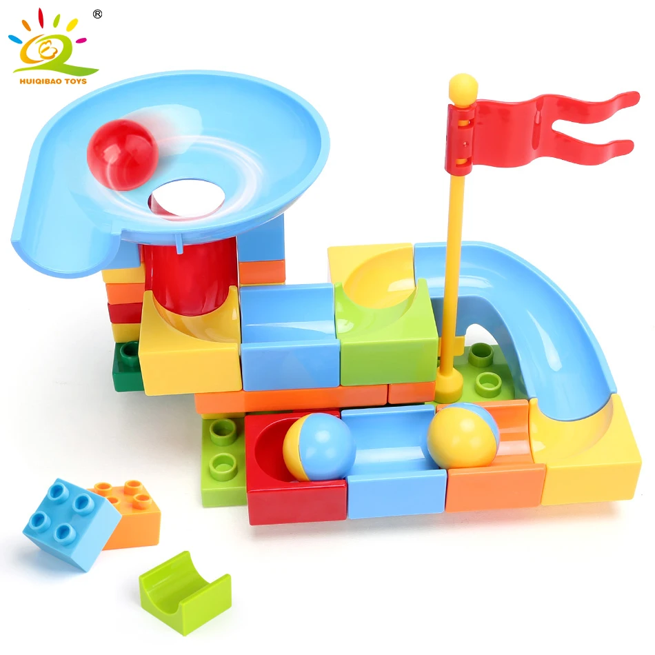 HUIQIBAO большой размер слайды кирпичи городские строительные блоки мраморные гонки