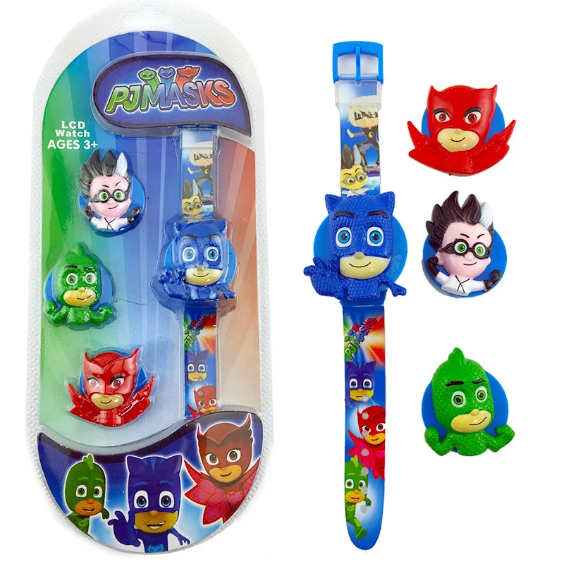 

pj masks Original Watch Katboy Owette anime figure toy cute Flip cover LED watch Gekko action figures new cartoon watch gifts