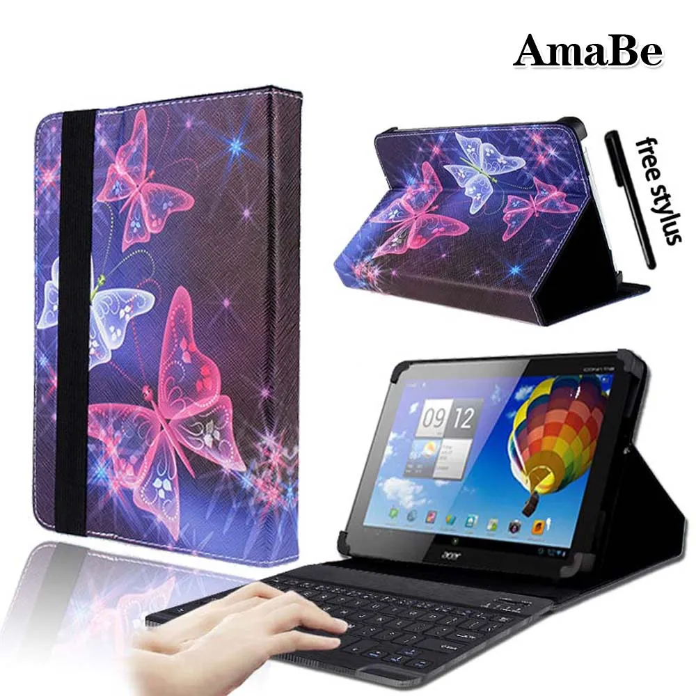 Портативный беспроводной bluetooth-клавиатура из искусственной кожи с принтом для Acer