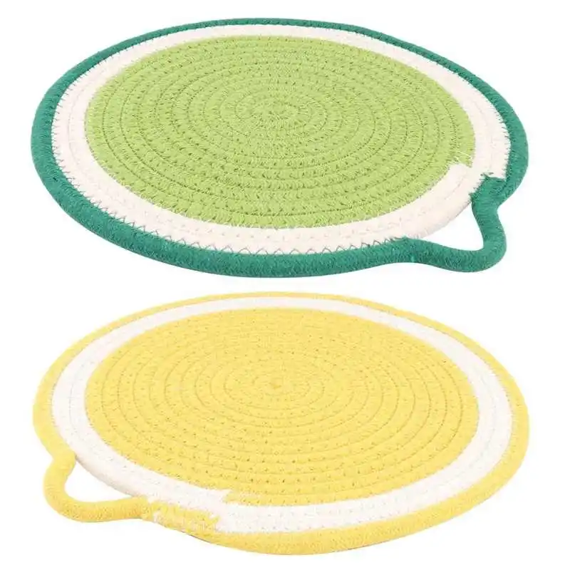 

coaster set coaster Cotton Rope Coaster Fruit Shape Nordic Style Dining Table Insulation Mat Picnic Placemat Cotton Kitchen