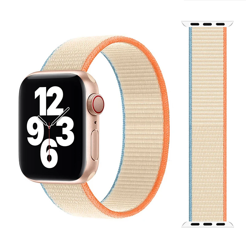 

Плетеный Нейлоновый Воздухопроницаемый ремешок для Apple Watch band 44 мм 40 мм 38 мм 42 мм, эластичный браслет для iWatch Series 6 SE 5 4 3