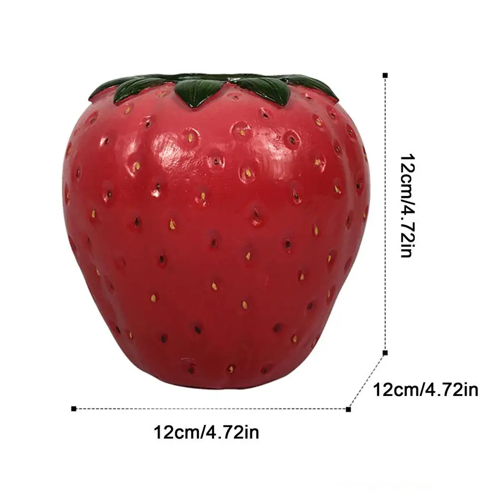 Милая настольная ваза ручной работы с клубничным декором уникальный женский