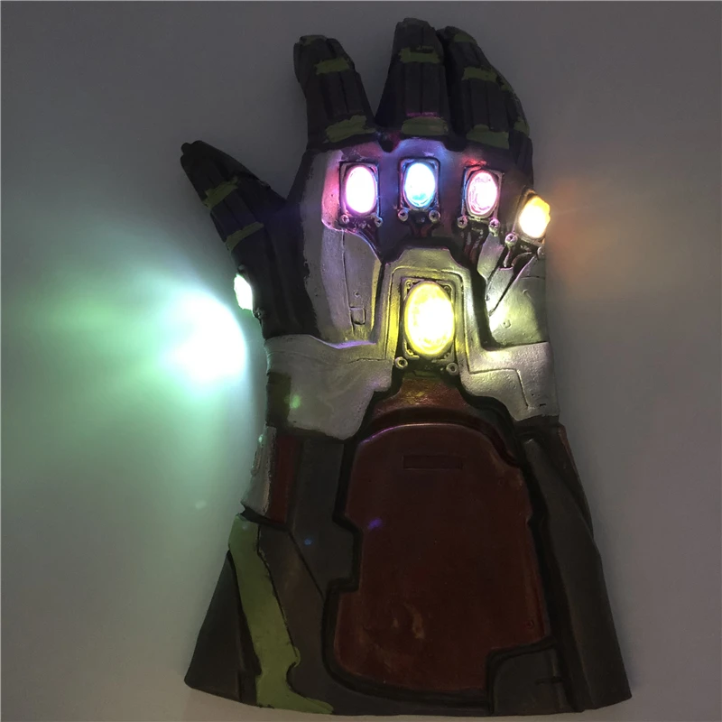1: 1 светодиодный светильник Thanos Gauntlet Военные перчатки косплей Хэллоуин костюм реквизит Endgame 4 Quantum