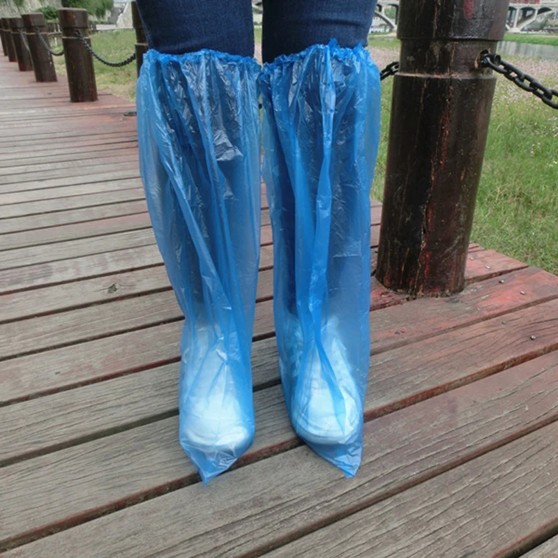 

30 Pairs Waterproof Thick Plastic Disposable Rain Shoes Covers Durable High-Top Anti-Slip Rainproof Shoe Cover