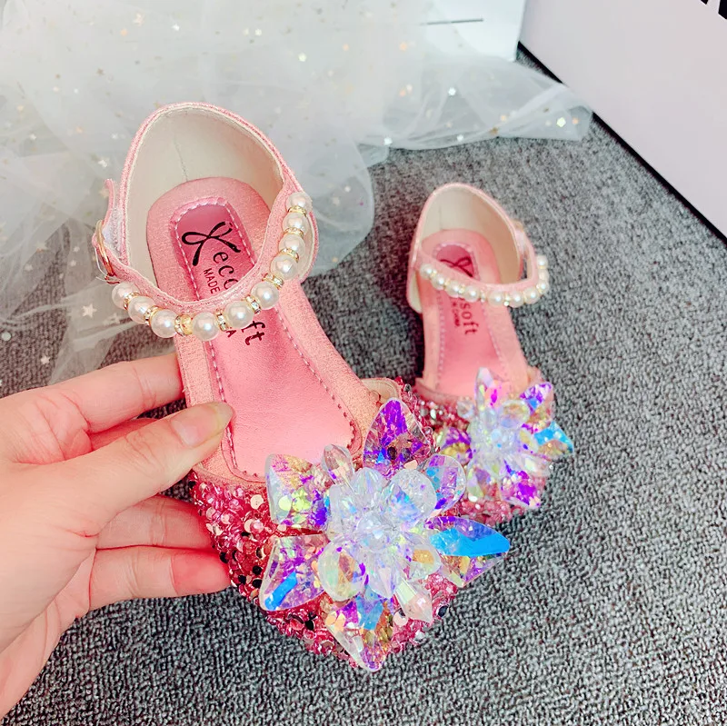 

YIHONGMEIQI Girl shoes, super beautiful crystal diamond, formal high quality shoes, girl, princess shoes