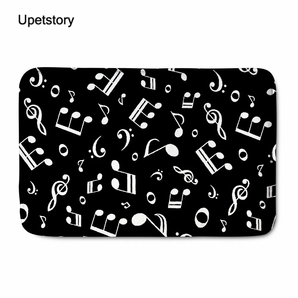 

Upetsrory Flannel Mat Musical Notes Design Entrance Doormat Anti-skid Floor Door Mats Funny Kitchen Living Room Area Rugs