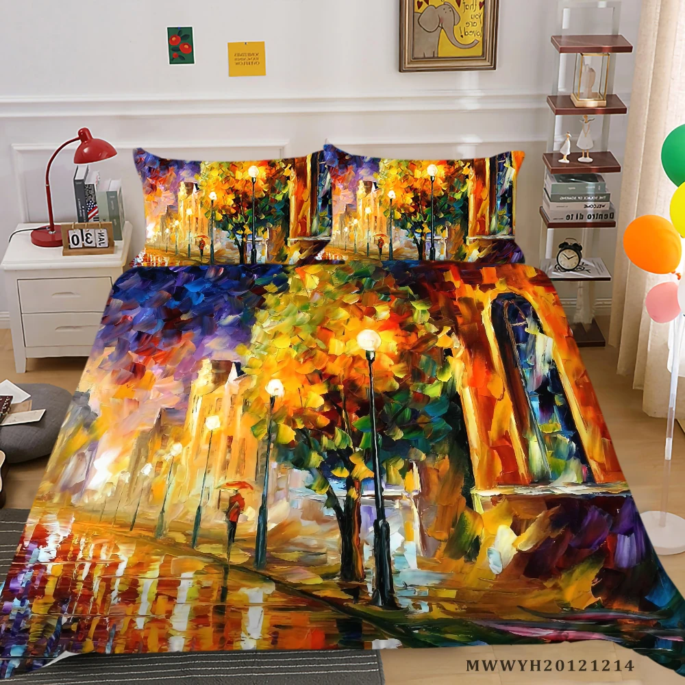 

3D Bedding Set King Size Duvet Cover Set Oil Painting Printing Unique Bed Gift Kids Child Girls Adult
