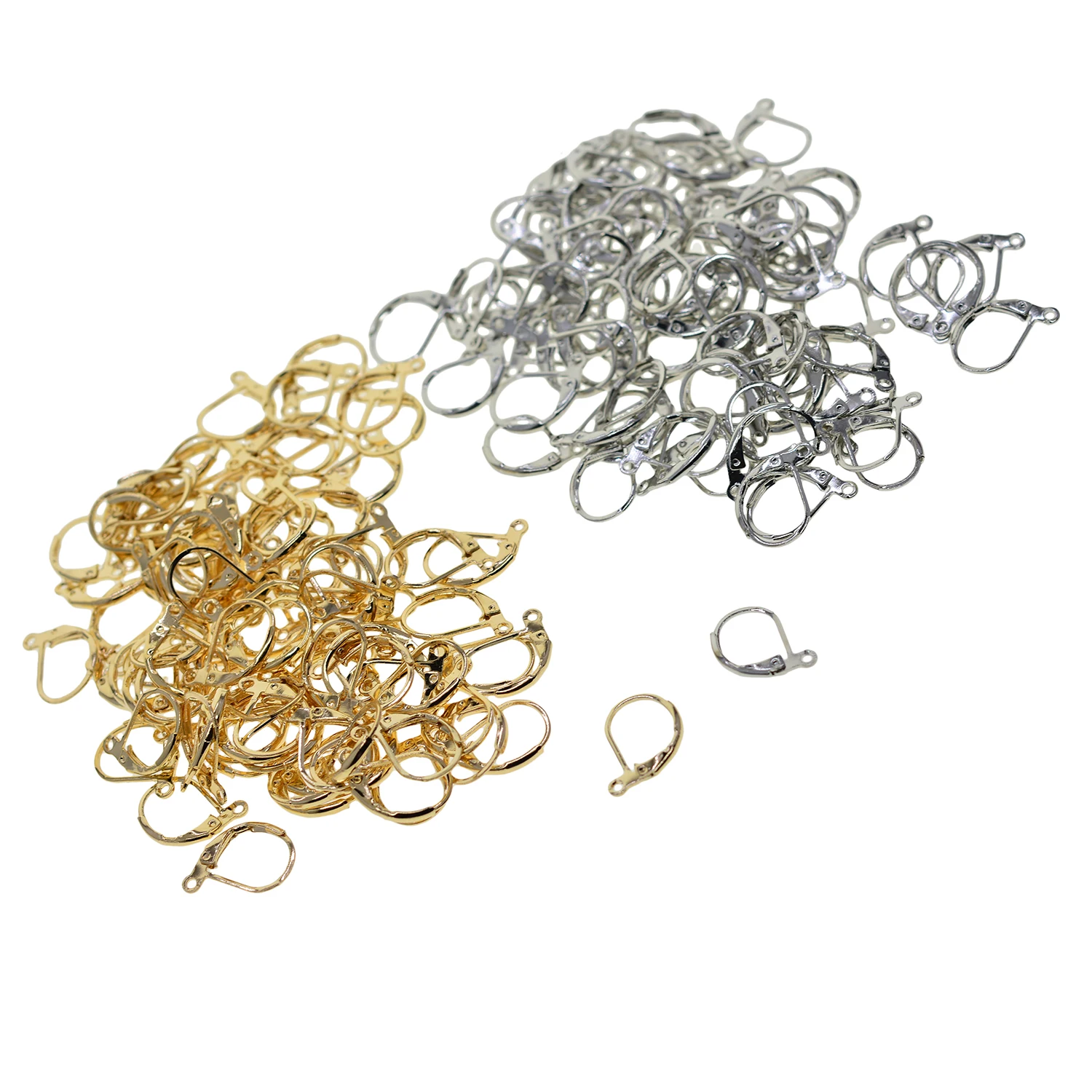 100 шт. французские серьги зажимы для ушей с крючком D овальная открывающаяся петля