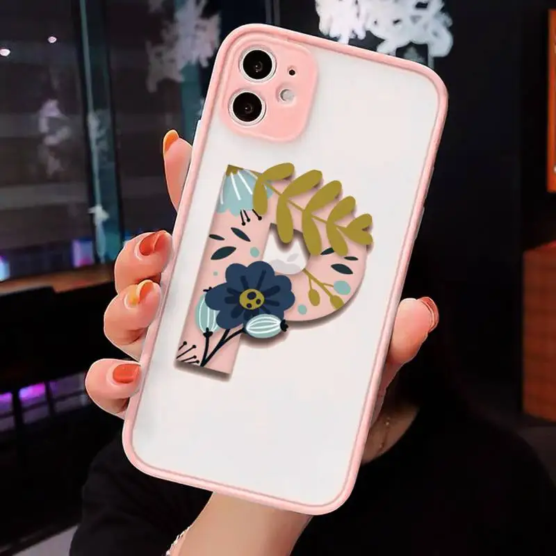 

Letter simple pattern painting Phone Cases matte transparent For iphone 7 8 11 12 plus mini x xs xr pro max cover