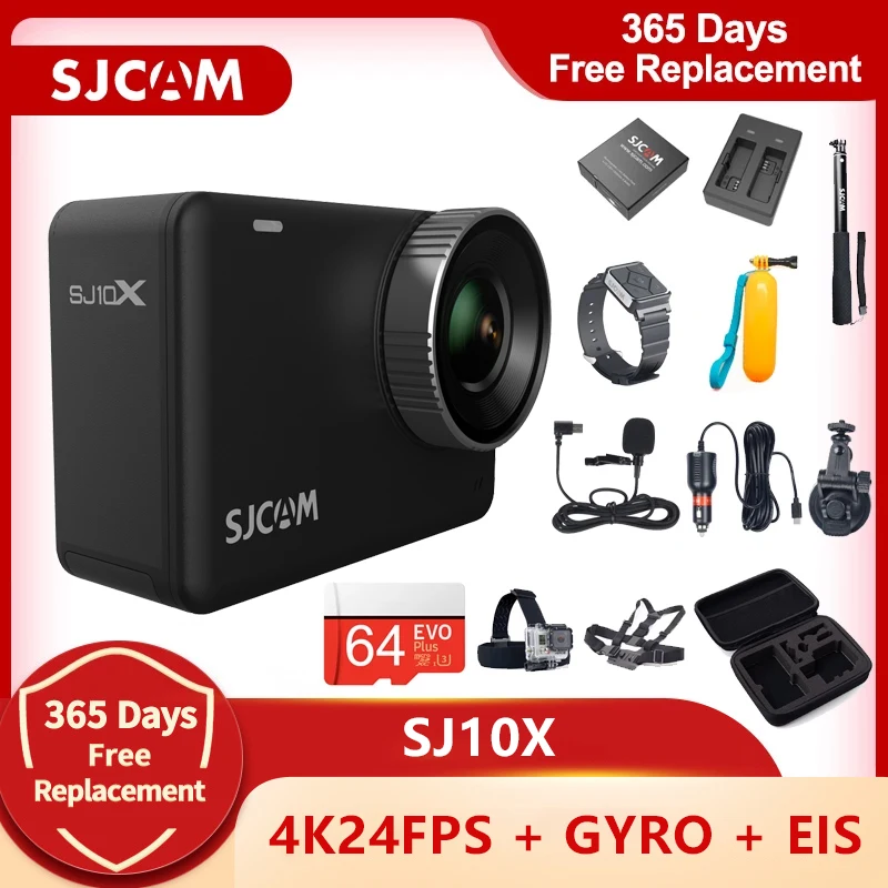 

Original SJCAM SJ10X Action Camera SJ10 X 4K 24FPS 10M Body Waterproof WiFi 2.33 Touch Screen Gyro Stabilization 7-Layer Lens DV