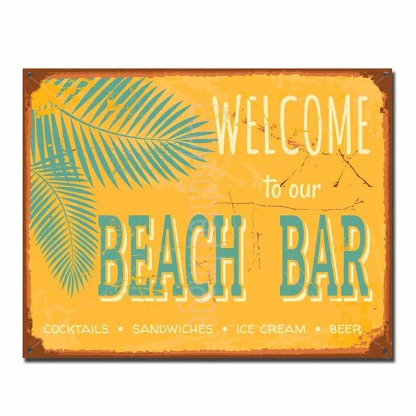 

Welcome to Beach Bar Vintage Tin Sign Metal Sign Metal Poster Metal Decor Metal Painting Wall Sticker Wall Sign Wall Decor