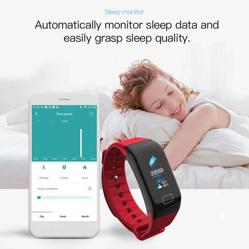 Смарт браслет F1 Plus с цветным экраном водонепроницаемый спортивный смарт