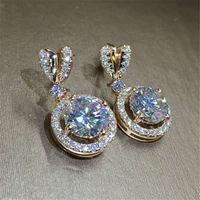 exquisite womens heart shaped large zircon earrings earrings fashion versatile earrings jewelry