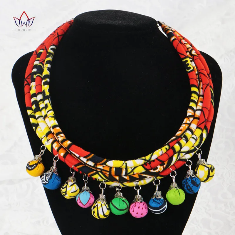 2020 Новый дизайн Африканский узор Кенте ткани заявление ожерелье африканская