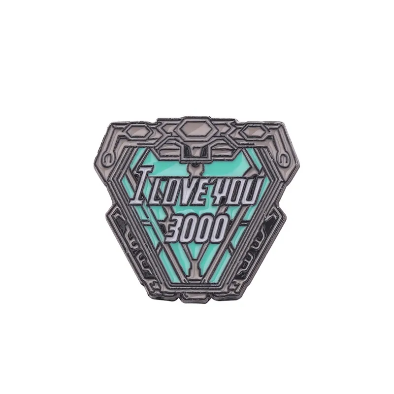 Брошь с символикой Мстителей для мужчин wo Broche Железный человек Tony Stark I Love You 3000 Times значок Эмаль Булавка винтажная Защитная булавка - Окраска металла: Clothes Accessories