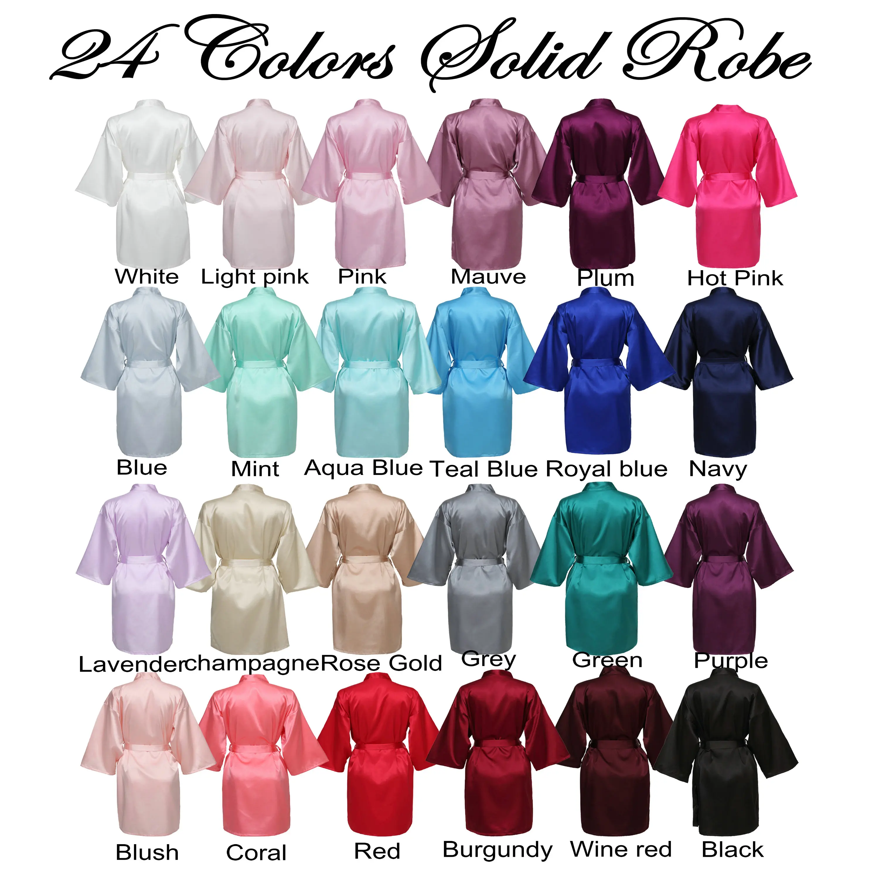 Satin Silk Robe Women Wedding Party Bride Bride Bridesmaid Robes Dressing Gown Bridal Robe Bathrobe Gold Print Light Pink