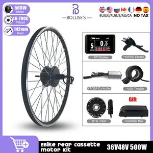 Electric Bicycle Conversion Kit 36V500W 48V500W Rear Cassette Wheel Hub Motor 16-29Inch700C For Electric Bike Conversion Kit