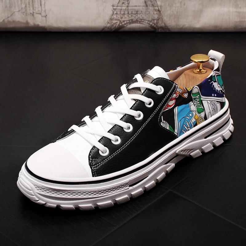 

Кроссовки Stephoes мужские на толстой подошве, модная повседневная обувь, дышащие удобные лоферы, с принтом, в стиле хип-хоп, весна-осень