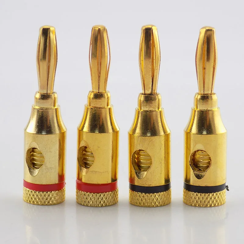 2/4 пары 4 мм контрольные выводы вилки типа банан позолоченный музыкальный кабель