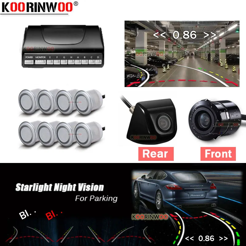 Парктроник Koorinwoo с двухъядерным процессором автомобильные парковочные датчики 8