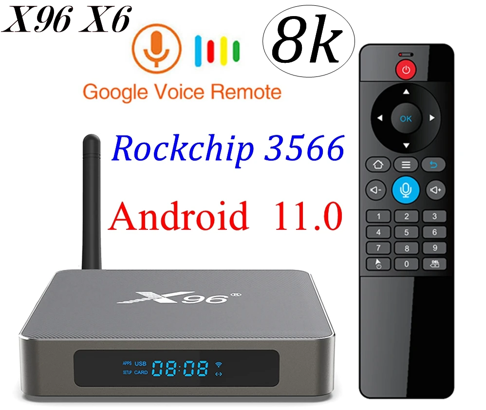 5 шт. X96 X6 Android 11 0 ТВ коробка RK3566 8 ГБ 128 4G 64 Гб оперативной памяти 32 встроенной 2T2R