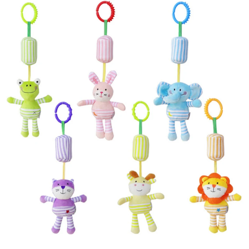 

Cartoon Infant Crib Stroller Rattles Toys Mobile Baby Plush Toy Bed Wind Chimes Rattle Bell Toy Baby Crib Bed Hanging Bells Toys