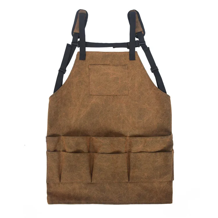 

Tool Apron Heavy Duty Work Apron for Men Canvas Woodworking Carpenter Apron for Kitchen Baking with Pocket Adjustable Back Strap