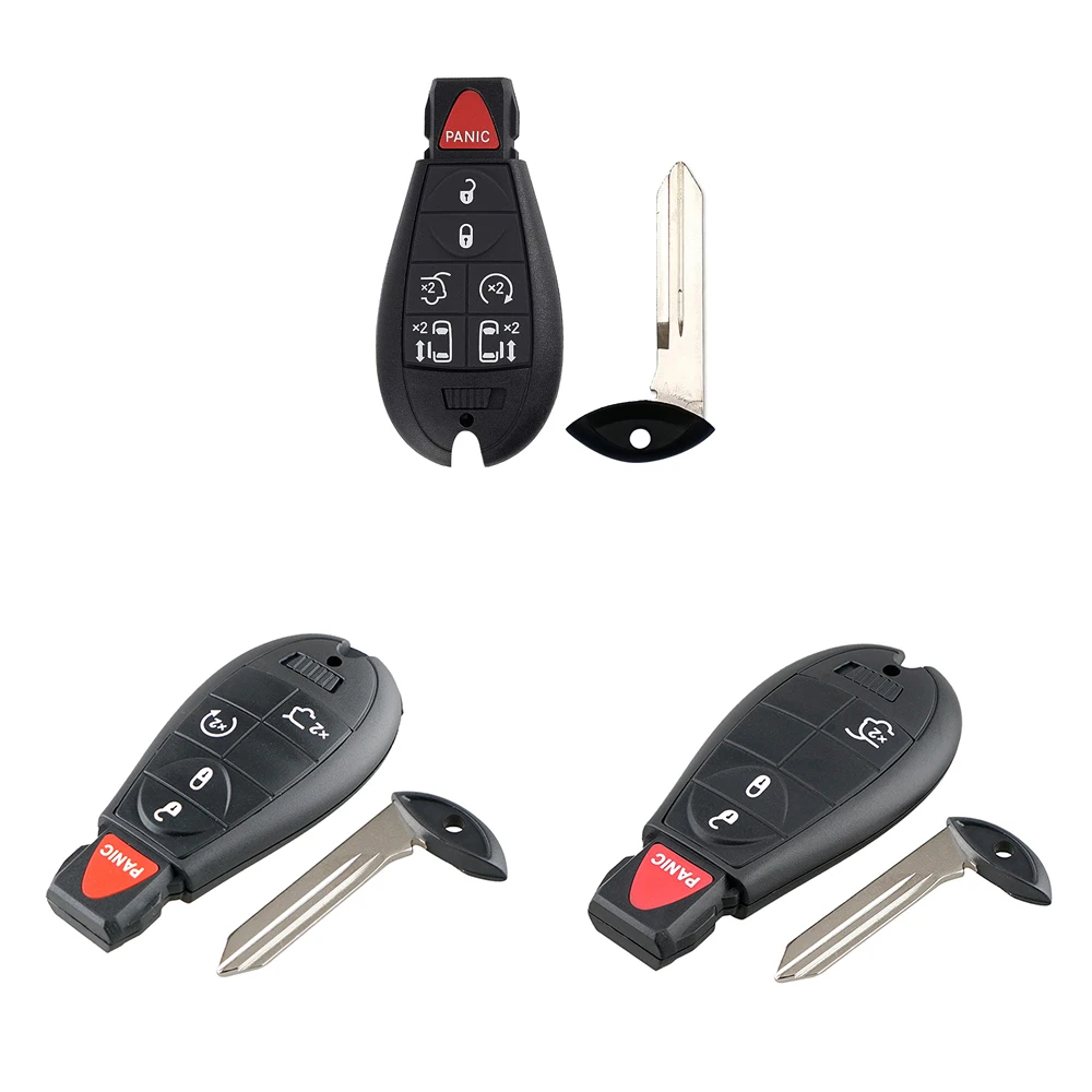 

TiOODRE Car Smart Remote Control Key 6 Buttons Car Replacement Remote Key for Dodge/Chrysler/Jeep Intelligent Car Key