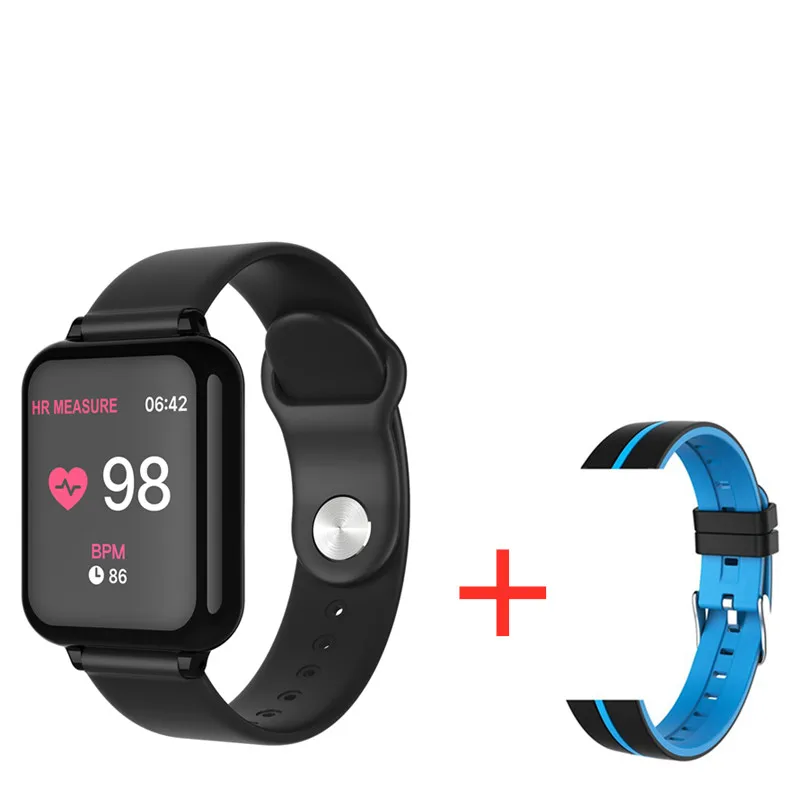BK add 1 Blue Strap B57 Смарт-часы для мужчин и женщин Смарт-часы фитнес-браслет трекер пульсометр несколько видов спорта для мужчин и женщин Смарт-часы - Цвет: BK add 1 Blue Strap