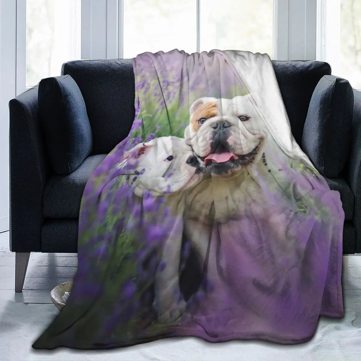 

Cute 3D Printing Bulldog Flannel Blanket Sheet Bedding Soft Blanket Bed Cover Home Textile Decoration Blanket
