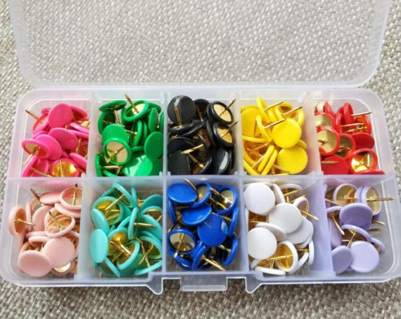 HKYSHP Creative cute color 300 pcs/set 10 grid plastic pushpin combination message board school office supplies | Канцтовары для