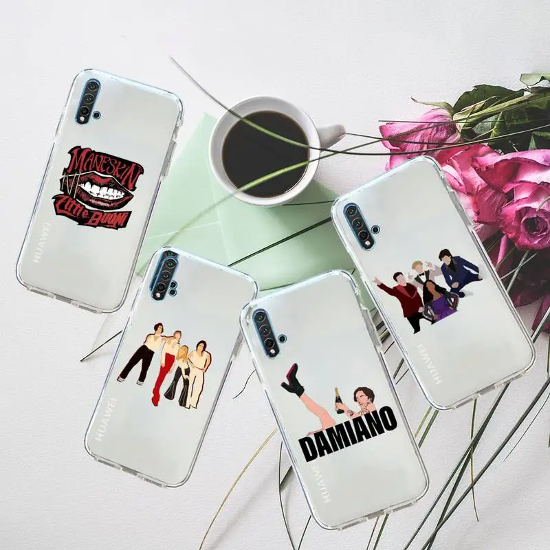 

Maneskin Italian combination Phone Case Transparent for Huawei honor P mate Y 20 30 40 10 8 5 6 7 9 i x c pro lite prime smart