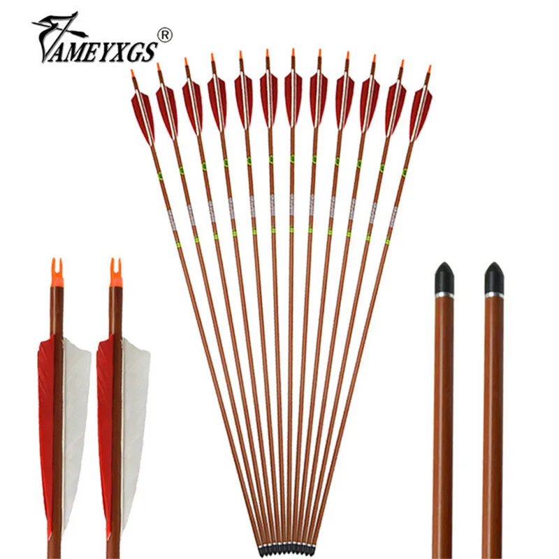 12pcs Spine 400 Archery Carbon Arrow 31inch Pure Carbon Arrows ID6.2mm GPI 7.5 For Bow And Arrow Hunting Shooting Accessories