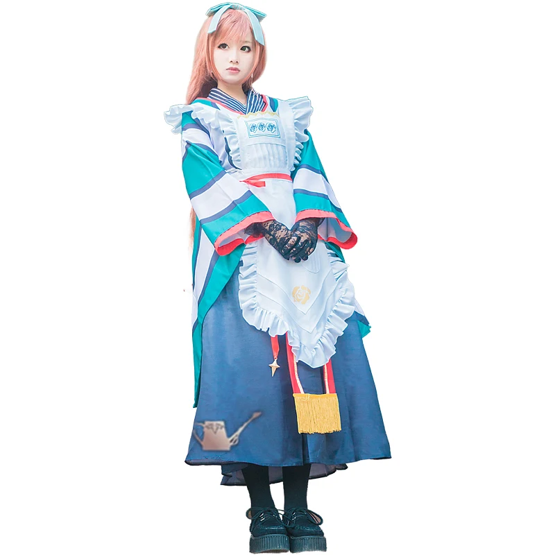 

Rozen Maiden Suiseiseki Jade Stern Cosplay Costumes Kimono Maid Apron Dress Halloween Costumes For Women Adult