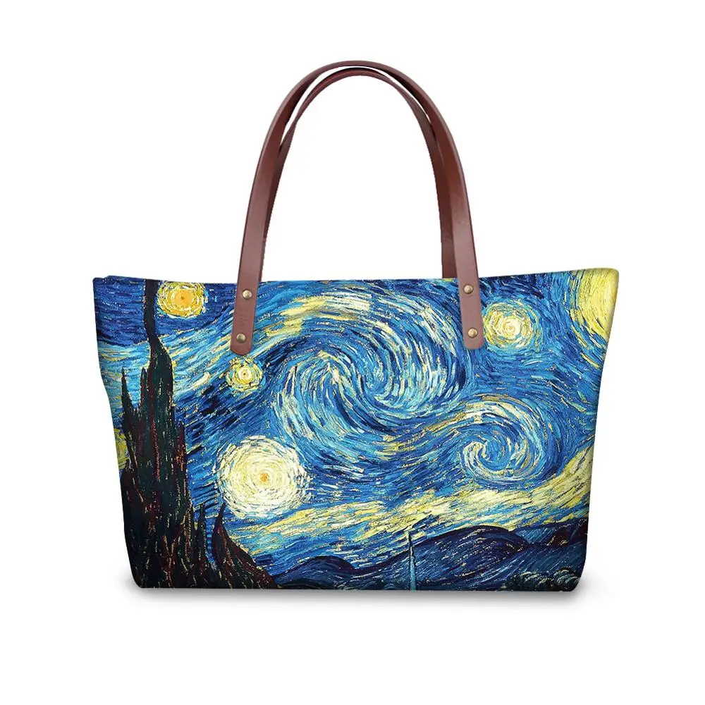 Модная дамская сумочка Monet Van Gogh повседневные сумки-тоуты с масляной живописью 2020