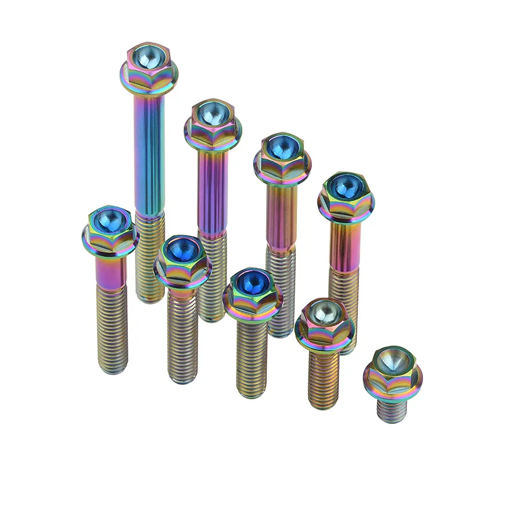 Титановый винт Xingxi M6X10 15 20 25 30 35 40 45 50 60 65 70 мм Ti фланцевый шестигранный болт Золотой