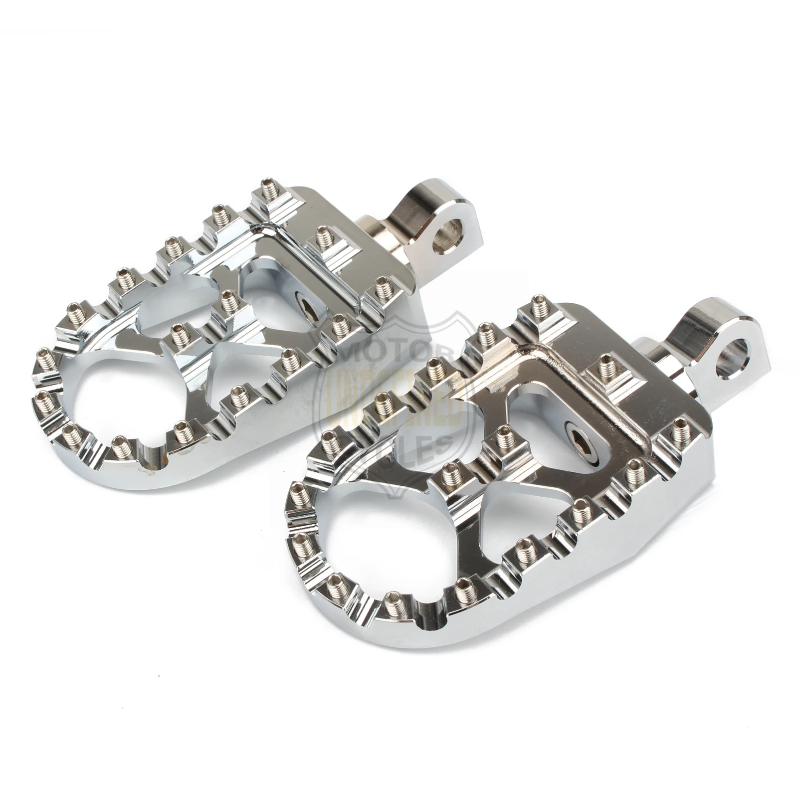MX Foot Pegs Motorcycle Wide Fat Footpegs Bobber 360 Roating Footrests For Harley Dyna Fatboy Sportster Iron 883 Street Bob