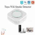 Tuya Wi-Fi детектор дыма пожарной безопасности детектор дыма домашней безопасности дымовой пожарной сигнализации Сенсор Tuyaприложение Smart Life дистанционного Управление