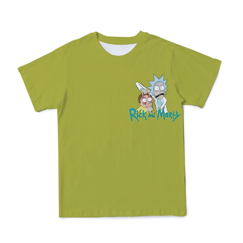 

2021 spring and summer men's clothing 3D solid color anime T-shirt fashion O-neck short-sleeved boys and girls children's clothi