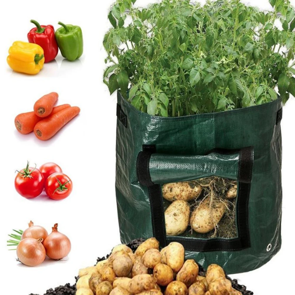 

Выращивание картофеля Контейнер сумка DIY ящик для комнатных растений, из полиэтиленовой ткани посадки огородничеству утепленная горшок дл...