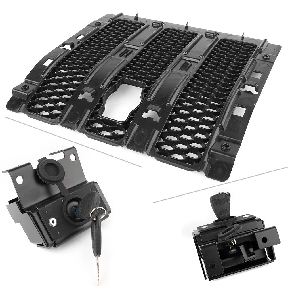 Car Hood Lock Catch Kit Plate w/ Keys For Jeep Wrangler JL 2018 Sahara Rubicon Unlimited Black
