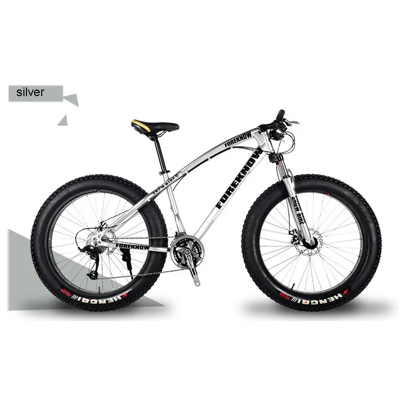 

Snowy Mountain Bicycle 20 Inch 4.0 Tire Double Disc Brake Adult Variable Speed Off-Road Beach Bicycle