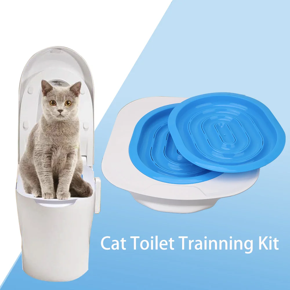 

Cat Litter Mat Toilet Trainer Plastic Cat Toilet Training Kit Pet Cat Puppy Toilet Seat Pad for Training Pet Clean Pet Supplies