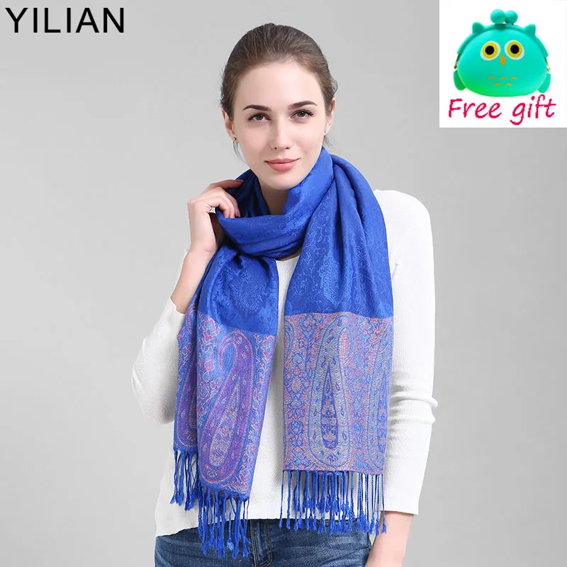 Бренд YILIAN Новое поступление женские хлопковый шарф с бахромой концы